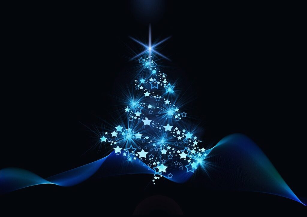 christmas, blue, black