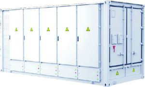 Container med vätskekylda LFP batterier från CATL.
